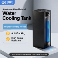 Tangki Air Aluminium OCOCOO Dua Port dengan Tabung Pengamatan Terintegrasi, Pengelasan Anti Retak, Tahan Suhu Tinggi untuk Pendinginan Cairan Server