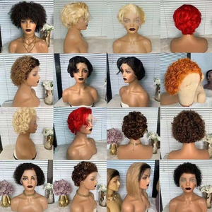Support Custom Colored Wholesale Pixie Cut Curls <strong>Wig</strong> Cheap Short <strong>Afro</strong> Kinky Curly Human Hair Machine Made <strong>Wigs</strong> for Black Women - Product Image 5