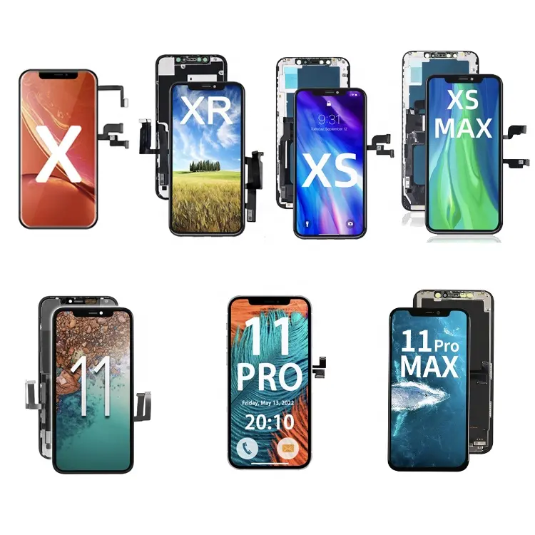 Shenzhen OLED Lcd Produsen untuk iPhone Lcd untuk Iphone X XR XS MAX 11 PRO MAX Smartphone Layar Sentuh Lcd Layar Pengganti