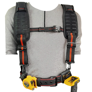 <span class=keywords><strong>Bretelles</strong></span> de ceinture à outils réglables pour électricien et charpentier avec pochette de travail rouge, capacité de 200 lb, 5 à 9 poches, personnalisable, support OEM - Product Image 2
