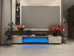 Nuevo Mueble de TV Minimalista Italiano de Lujo Ligero y Moderno 2026 al por Mayor con <span class=keywords><strong>Chimenea</strong></span> Decorativa de Calefacción de Mármol Blanco - Product Image 5