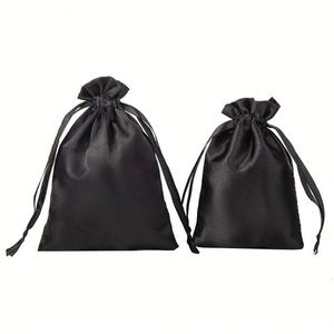 Sac à cordon personnalisé avec logo, beige, en satin, pour emballage cadeau, pochette pour parfum, vêtements, chaussures, sac anti-poussière - Product Image 5