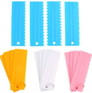 4Pcs Cheap Adjustable Kitchen Baking Tools Diy Decorating Fondant Cream Set Top <b>Edge</b> Comb <b>Plastic</b> Smoothers Cake Scraper - Product Image 5