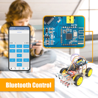Tscinbuny cuatro vías de seguimiento evitación de obstáculos BLE coche robótico Kit de arranque para niños para Arduino programación coche robótico