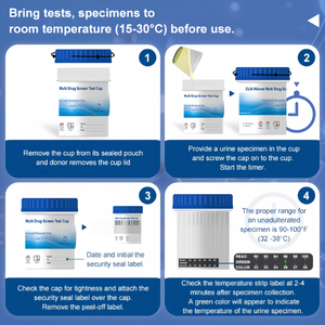 Bộ xét nghiệm ma túy thủ công đạt chứng nhận CE ISO13485, chất liệu nhựa, dùng cho AMP, BZO, COC, MET, OPI, THC, ACL, OXI, GLU, NIT, SG, phân tích bệnh lý - Product Image 6