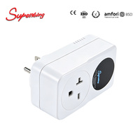 Prise de surveillance de l'électricité avec écran LCD numérique, protection contre les surtensions AC en cuivre simple, économie d'énergie, pratique, anti-surtension