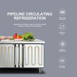 Banco de trabajo de alimentos, equipo de cocina de acero inoxidable, congelador Vertical, nevera para restaurante - Product Image 5