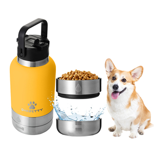 Échantillon Gratuit : Distributeur d'<span class=keywords><strong>eau</strong></span> pour animaux de compagnie avec 2 gamelles amovibles, bouteille d'<span class=keywords><strong>eau</strong></span> isotherme en acier inoxydable pour <span class=keywords><strong>chien</strong></span>, 32 oz - Product Image 4