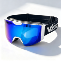 Masque de ski à vision large, lentille interchangeable magnétique, système de fixation latérale, logo personnalisé OEM, anti-buée UV400, compatible casque