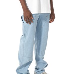Wholesale <b>Men's</b> Solid Double Knee <b>Work</b> <b>Jeans</b> Denim Painter Pants Custom Carpenter <b>Jeans</b> Cargo Pants <b>Men's</b> <b>Jeans</b> - Product Image 3