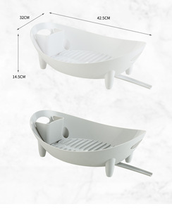 Organizador de Cocina de Plástico para Escurrir Platos, Soporte de Almacenamiento para Encimera, Escurridor de Platos y Cubiertos - Product Image 4