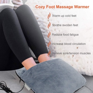 Chauffe-pieds électrique en polaire flanelle ultra douce, coussin chauffant à chauffe rapide, fonction de massage par vibration, 3 réglages, semelle antidérapante durable pour - Product Image 4