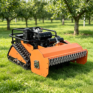 Tondeuse robotisée automatique à fléaux 800 mm télécommandée, à essence <span class=keywords><strong>4</strong></span> temps, sur chenilles, pour pentes et tout-terrain, coupe-herbe agricole 600W - Product Image 1
