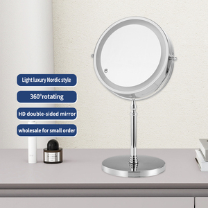 Double Side Máy tính để bàn 5x Magnifying Table Vanity 360 Xoay Led make up gương với ánh sáng - Product Image 6