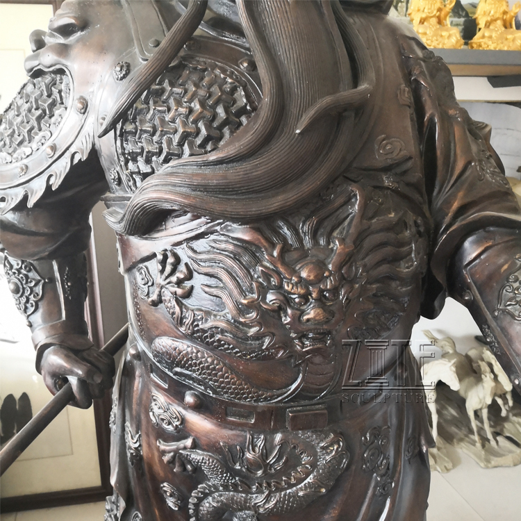 高品質ブロンズ製関羽（グァン・ユィ）像スカルプチャー - アート