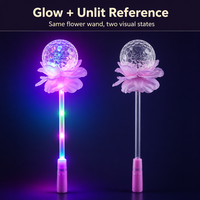 Baguette Lumineuse Étoilée, Baguette Magique Fleurie en ABS avec 3 Modes pour Fêtes, Événements Festifs, Jouets pour Enfants et Spectacles Nocturnes