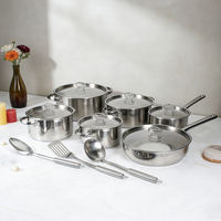 Ensemble de casseroles en acier inoxydable, plusieurs pièces, casseroles et poêles, couvercles en acier inoxydable, compatibles avec l'induction, pour la cuisine à domicile