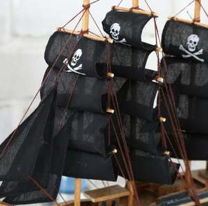 地中海風ホームデコレーション卸売 高級装飾木製工芸品 海賊帆船 - Product Image 3