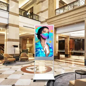 Kiosque vidéo intérieur LCD 4K Vertical Restaurant 65 55 pouces Lecteur multimédia debout au sol Signalisation et affichage numériques extérieurs
