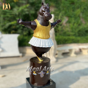Estatua de <span class=keywords><strong>Hipopótamo</strong></span> Bailarín de Bronce a Tamaño Real Personalizada para Arte Público al Aire Libre - Product Image 3