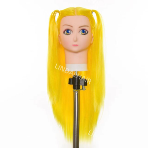 LINDALHAIR Tête de mannequin de cheveux Tête de poupée en cheveux synthétiques personnalisée pour enfants-Couleurs variées, jouet <span class=keywords><strong>d</strong></span>'entraînement à la coiffure pour petites filles - Product Image 1