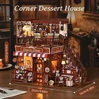 Kit de construction de niche à livres en bois écologique de luxe Sweet Corner Cottage, puzzle 3D, maison miniature DIY, décoration intérieure, comme cadeau d'anniversaire