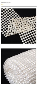 4.5 "X 10 Yards 12 Rangées En Plastique Perle Diamant Maille Wrap Rouleau Étincelle Strass Ruban pour La Fête De Mariage - Product Image 5