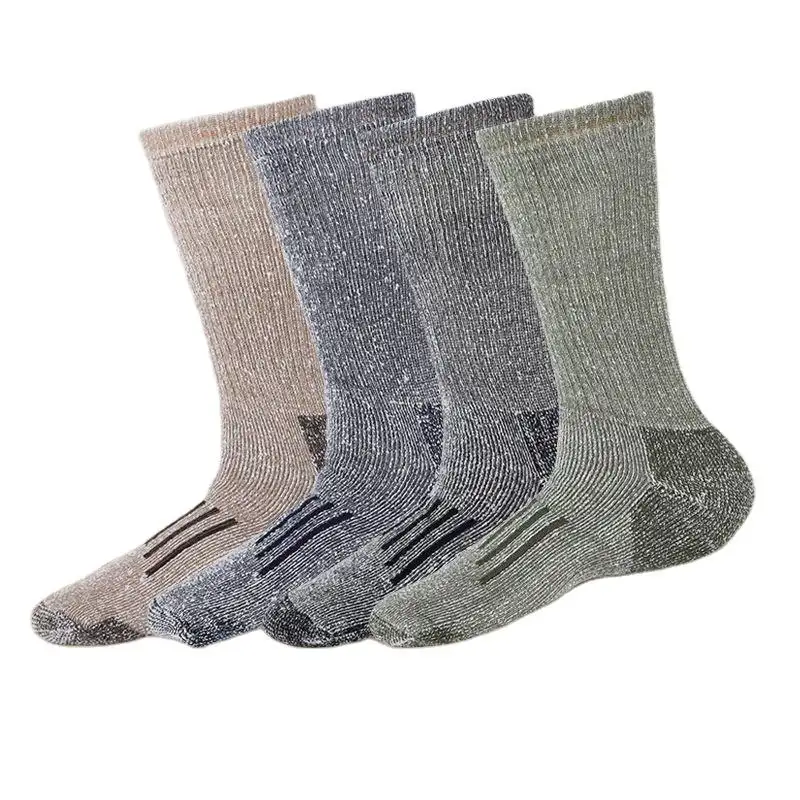 Custom Cushioned Trekking Sport Hiking Socks Men Merino Alpaca Wool Socks Thick Winter Warm Socks