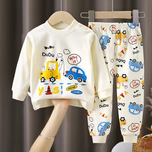 Venta Directa de Fábrica, Precios Bajos, Lindos Conjuntos de Dos Piezas de Algodón con Dibujos Animados para Primavera y Otoño, de Manga Larga, que Absorben la Humedad, para Niños y Niñas - Product Image 1