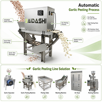 Ligne de production de machine à éplucher l'ail entièrement automatique en acier inoxydable, épluchage par pression d'air pour la fabrication industrielle de pâte d'ail