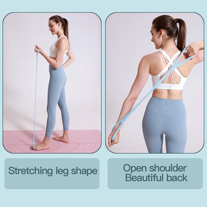 Logo personnalisé jeu de bandes de résistance en silicone pour exercices de yoga bandes élastiques de résistance <span class=keywords><strong>fitness</strong></span> <span class=keywords><strong>avec</strong></span> poignées - Product Image 5