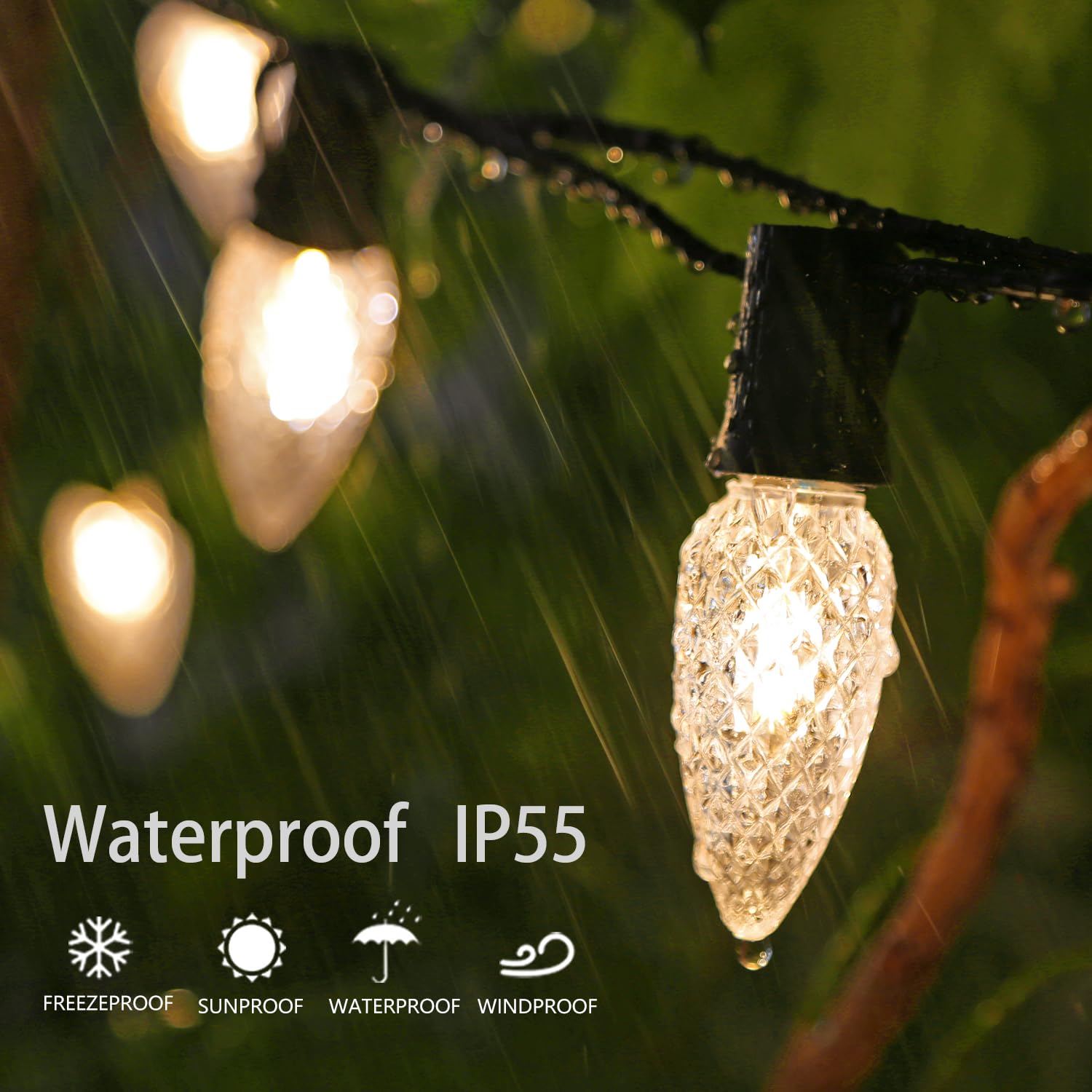 Evermore C9 LED Christmas Lights - Super High Brightness Outdoor Decoration Bulbs