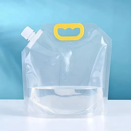 Kantong air plastik portabel kapasitas besar, 1L 3L 5L 10 liter berkemah luar ruangan lipat, wadah air untuk minum