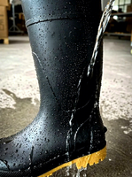 Bottes de pluie en PVC noires style italien respirantes légères pour l'été et l'automne, chaussures de travail sans embout en acier