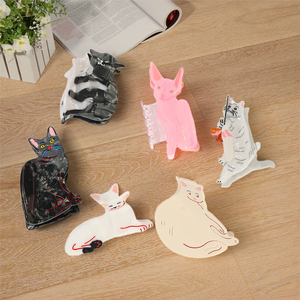 Dowell klip rambut pola kucing asetat Populer kucing liar <span class=keywords><strong>Savannah</strong></span> kucing lucu aksesori rambut gaya INS grosir - Product Image 1