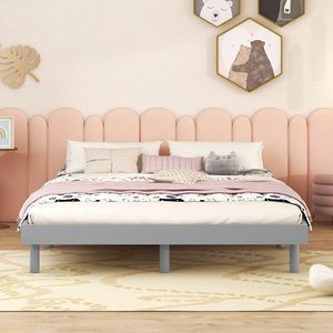Modern Design <b>Grey</b> Color Full Floating Platform Bed <b>Frame</b> - Product Image 3