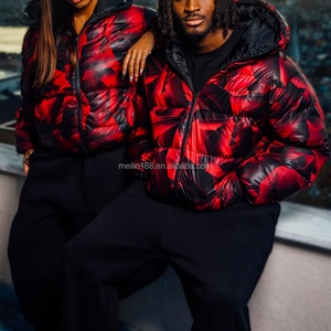 Design Custom Reversible Winter Wear Padded Down <b>Jacket</b> Zip up Coat High Quality Print Bubble Fluffy Puffer <b>Jacket</b> Manufacturer - Product Image 2