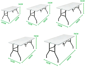 Table pliante d'extérieur portable personnalisée <span class=keywords><strong>de</strong></span> 6,8 pieds, en plastique blanc, design moderne pour événements et fêtes - Product Image 6