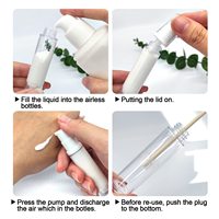 Botella Airless de 10 ml Recargable, Botellas de Plástico Transparente con Bomba para Suero, Envases Cosméticos Ecológicos para Crema de Ojos