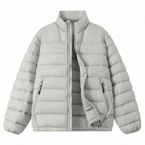 Chaqueta de Plumón Ligera para Hombre, Cortavientos, Impermeable, con Capucha y Cremallera, Chaqueta de Invierno Informal para Negocios, Ropa Exterior al por Mayor - Product Image 1