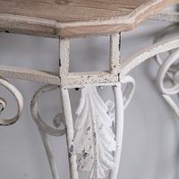 Table console vintage antique blanche rustique de style européen français en bois massif et MDF pour appartement, salles à manger, rangement, montage facile