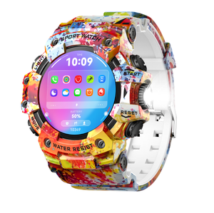 DF LC21 Unisex Outdoor Survival Sports <b>Watch</b> Dual Screen Analog Digital Square Steel AMOLED Display IP68 <b>Waterproof</b> - Product Image 4
