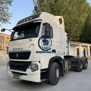 二手6x4 Howo CNG牵引车430马力拖车头卡车二手10轮40吨卡车在乌兹别克斯坦销售