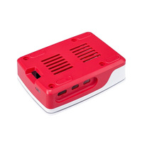 Carcasa Oficial Raspberry Pi 5 ABS Roja/Blanca con Ventilador de Refrigeración Activo con Ventilador PWM y Disipador de Calor para Raspberry Pi 5
