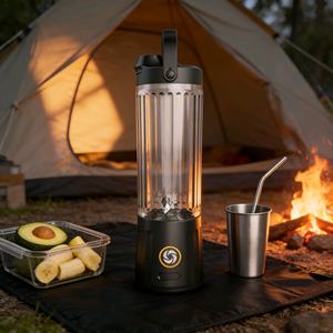 Blender personnel portable de haute qualité, mini-blender à smoothies rechargeable par USB, 6 lames, 550 ml, broyeur de glace, presse-agrumes, blender d'extérieur - Product Image 5