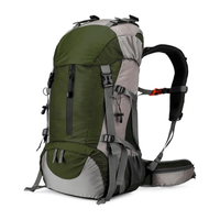 Sac à dos de randonnée imperméable en polyester 50L avec housse de pluie pour le trekking, le camping et l'alpinisme – Indispensable pour les voyages en plein air