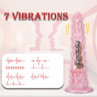 Vibromasseur anal télécommandé en silicone, style hérisson avec picots, godemiché en forme d'anus, stimulateur électrique SM, jouet dilatateur anal