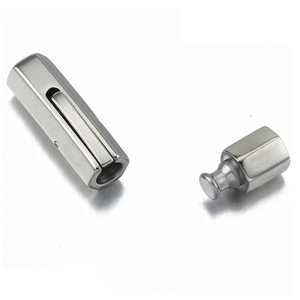 <span class=keywords><strong>Plata</strong></span> Acero inoxidable Hexagonal columna magnético cierres ganchos encaja 3/4/5mm redondo Cordón <span class=keywords><strong>de</strong></span> cuero pulseras final cierres - Product Image 4