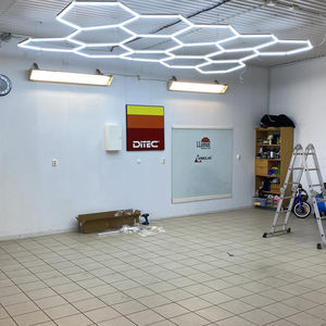 高出力 ハニカムライト 14グリッド 六角形 LEDライト 自動車整備・修理 ガレージ ジム 展示会 理髪店向け 作業灯 - Product Image 6