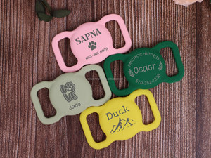 Vente en gros d'étui à étiquettes pneumatiques avec logo personnalisé breloque étanche pour animaux de compagnie étiquettes de chien en silicone pour animaux de compagnie - Product Image 5